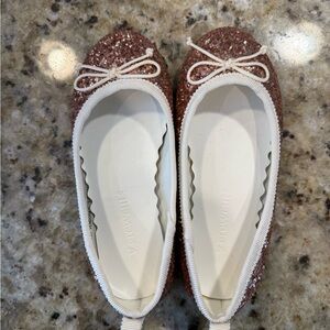 JCrew Crewcuts Girls' classic glitter ballet flats